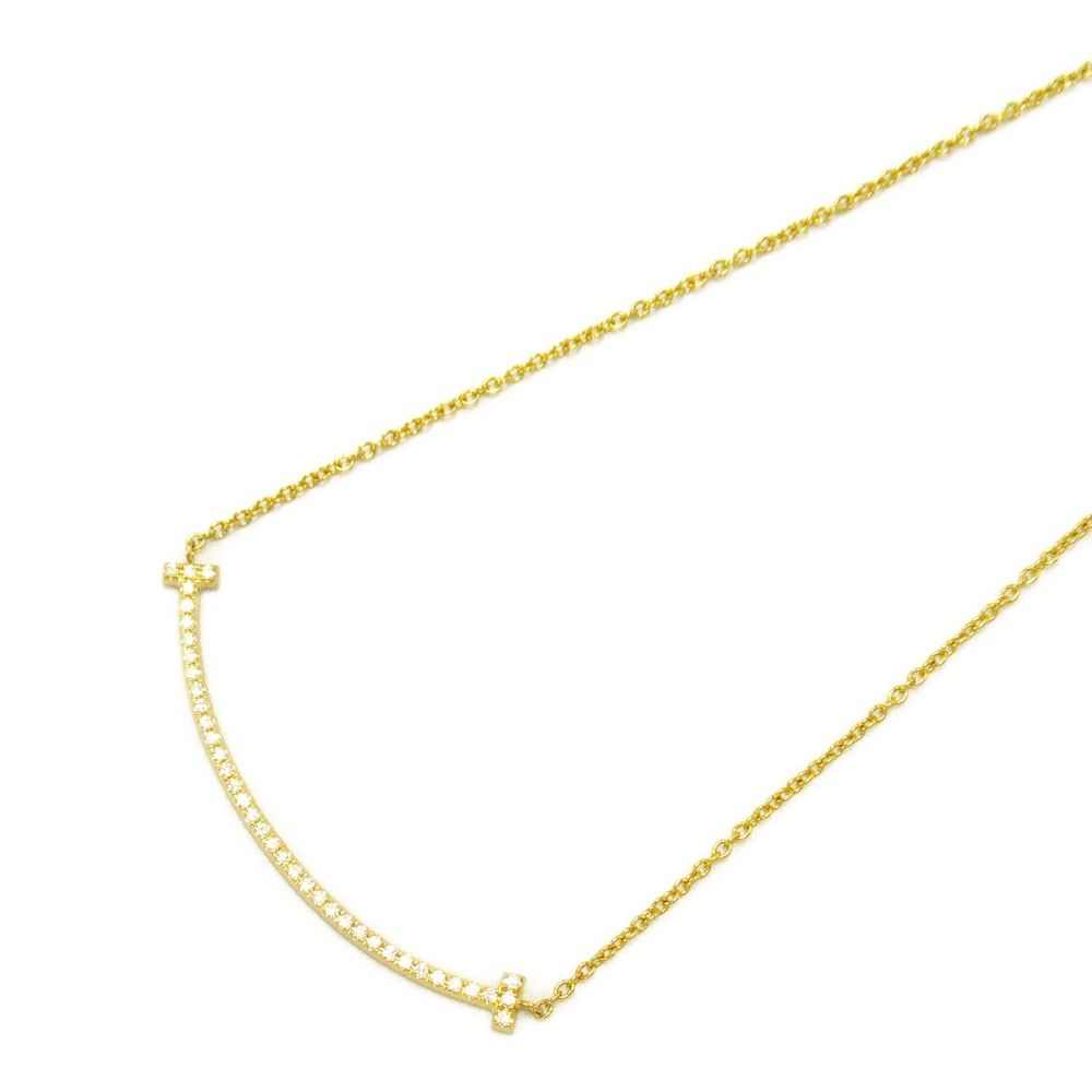 Tiffany T Smile Small Diamond Necklace Yellow Gold Diamond